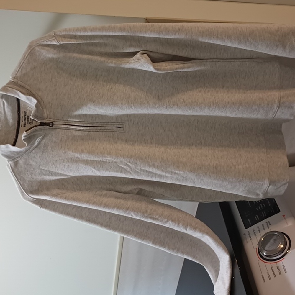 Heather/white quarter zip sweater